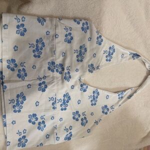 Hollister Blue Floral Crop Top